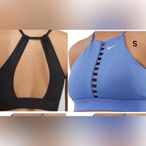NIKE DRI FIT Sports Bra Size Small Indy Lattice Indigo Storm